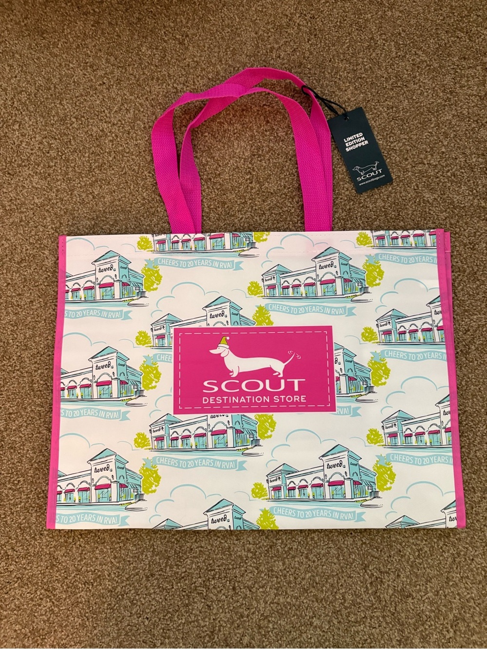 SCOUT Pink Graphic Shopper Tote Bag